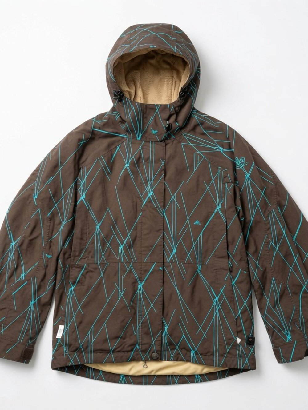 Roxy Snow Winter Waterproof‎ Ski Snowboard Jacket Geometric Teal Brown Medium